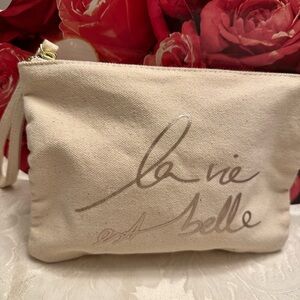 La vie est Belle canvas cosmetic bag by Lancôme
